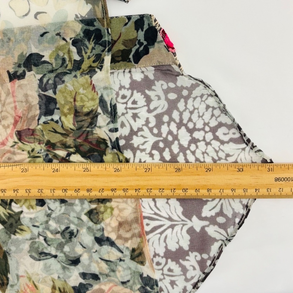 Soft Surroundings Kimono Womens XS Open Cardigan Semi Sheer Floral Embroidered - Picture 9 of 10